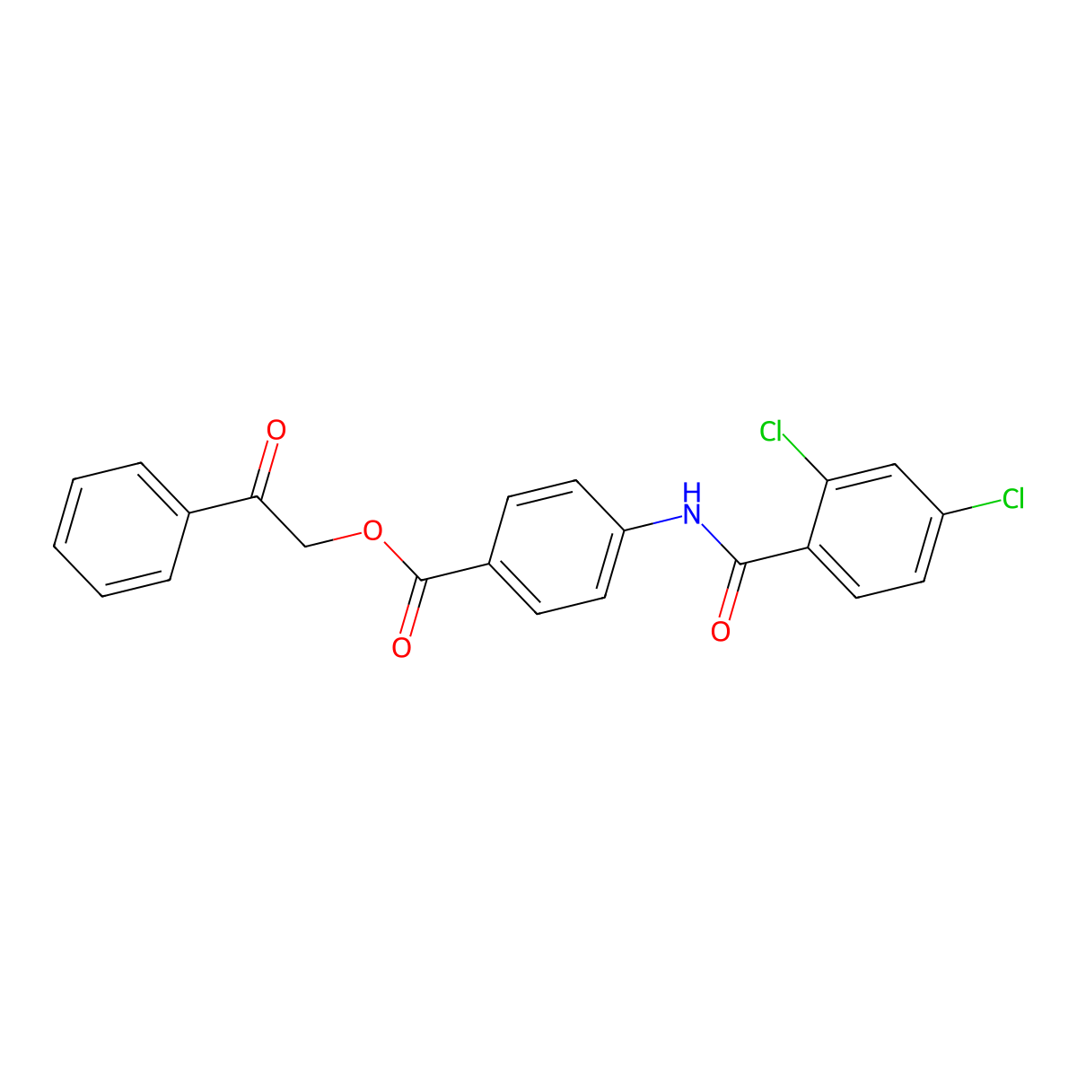 Phenacyl 4-[(2,4-dichlorobenzoyl)amino]benzoate molecular structure, CAS 348600-74-8