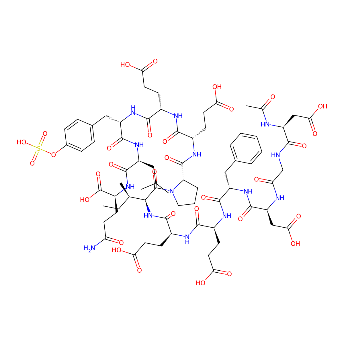 Acetyl-Hirudin (53-65) (sulfated) molecular structure, CAS 348603-19-0