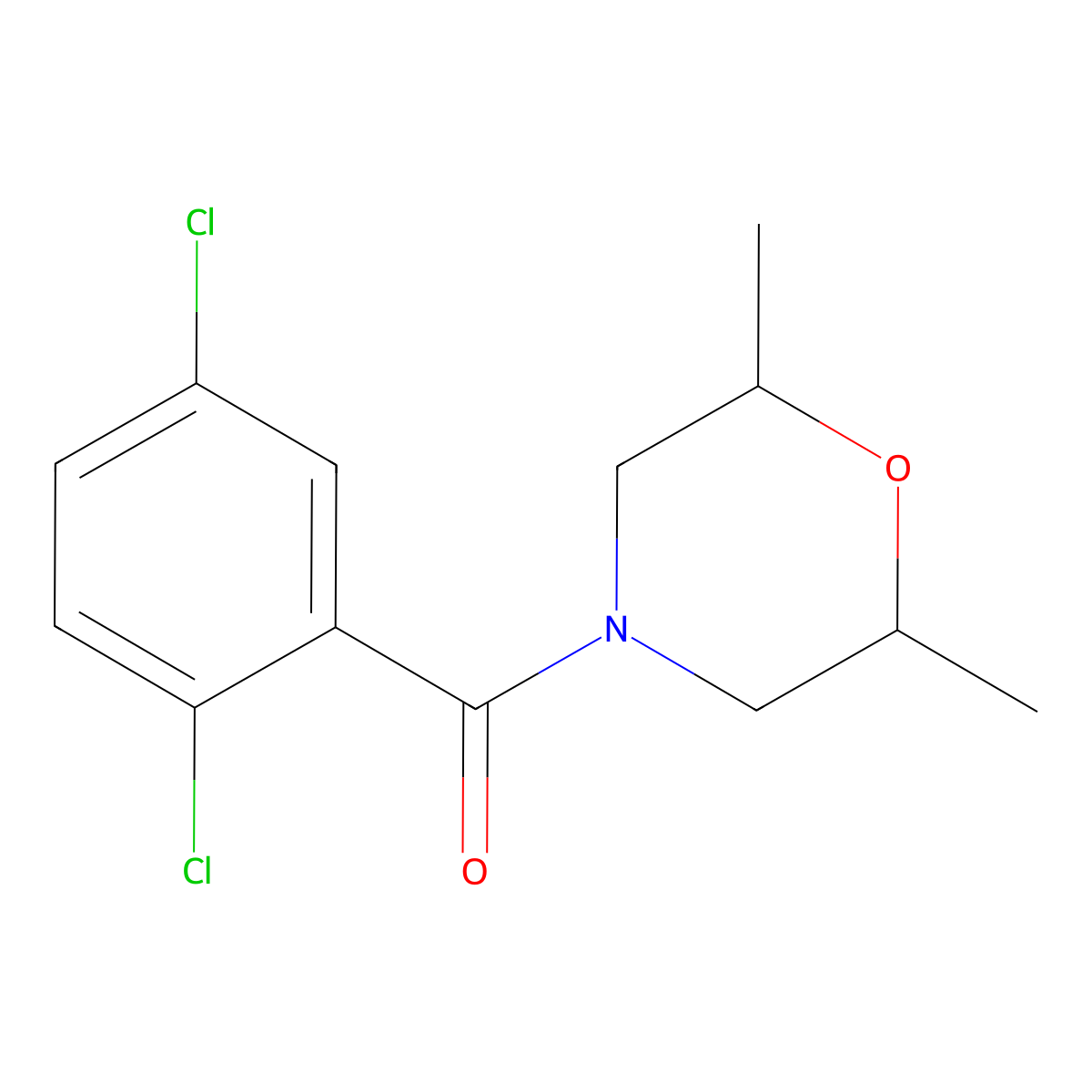 (2,5-Dichlorophenyl)(2,6-dimethylmorpholin-4-yl)methanone molecular structure, CAS 348603-56-5