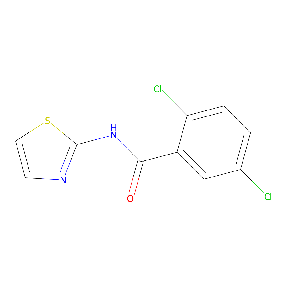 2,5-dichloro-N-(1,3-thiazol-2-yl)benzamide molecular structure, CAS 348603-66-7