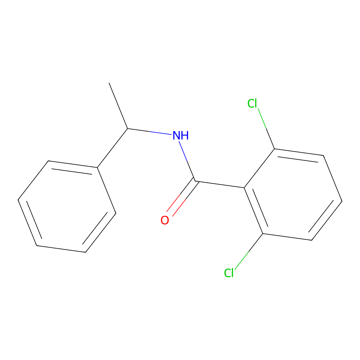 2,6-dichloro-N-(1-phenylethyl)benzamide molecular structure, CAS 348603-85-0