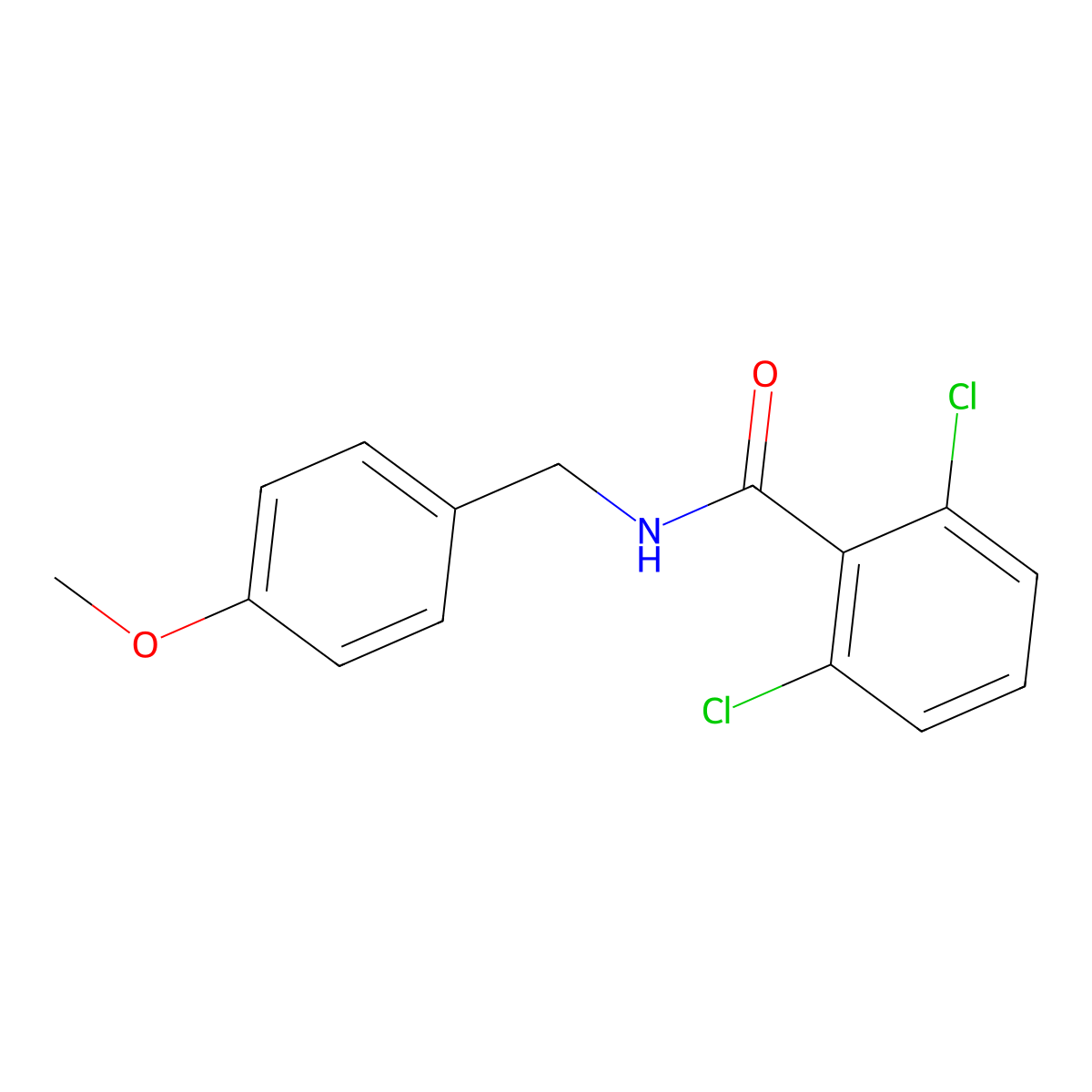 2,6-dichloro-N-(4-methoxybenzyl)benzamide molecular structure, CAS 348604-08-0