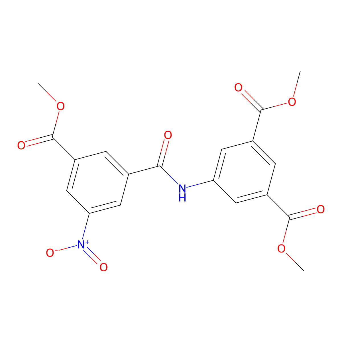 methyl 5-{N-[3,5-bis(methoxycarbonyl)phenyl]carbamoyl}-3-nitrobenzoate molecular structure, CAS 348605-18-5