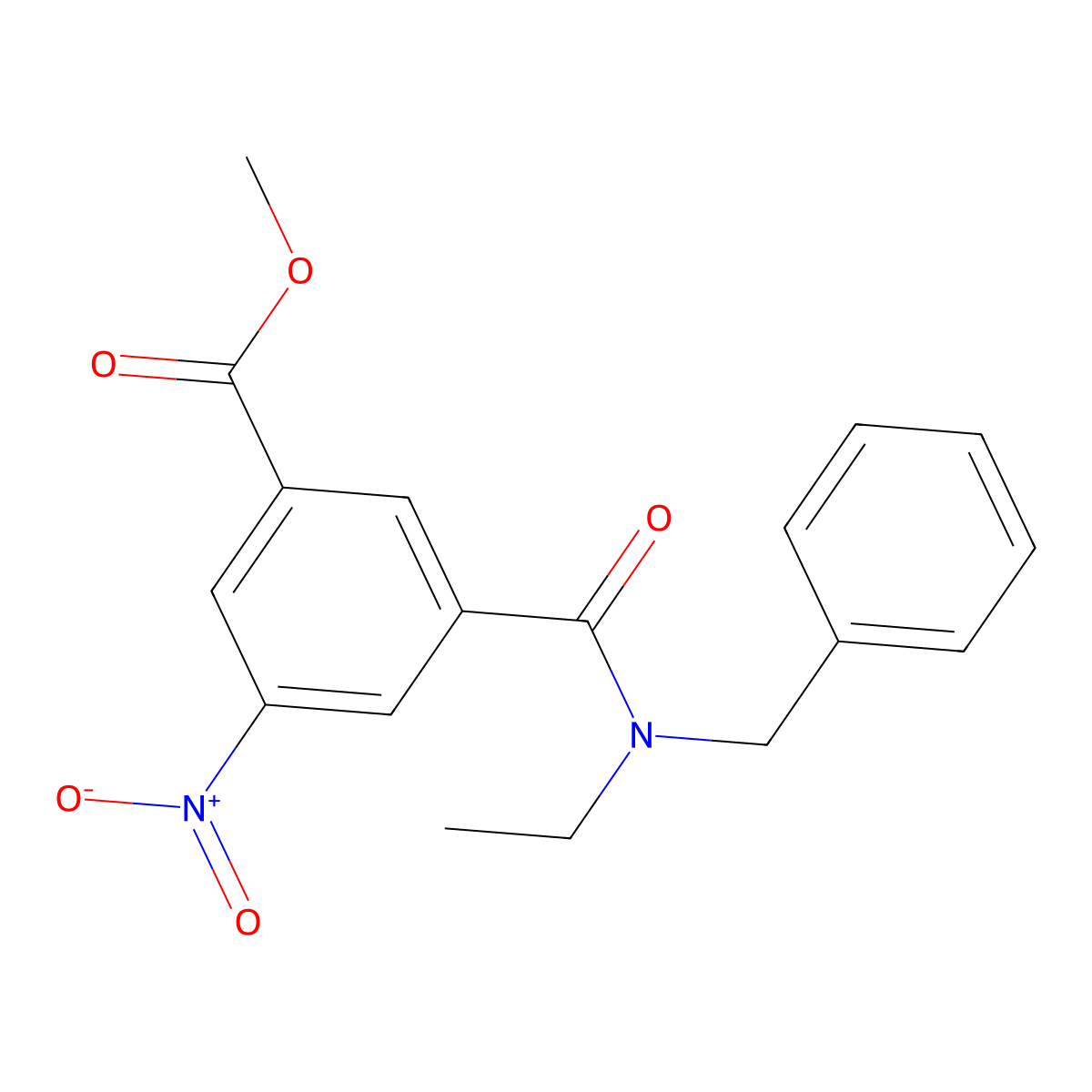 Methyl 3-[benzyl(ethyl)carbamoyl]-5-nitrobenzoate molecular structure, CAS 348605-23-2