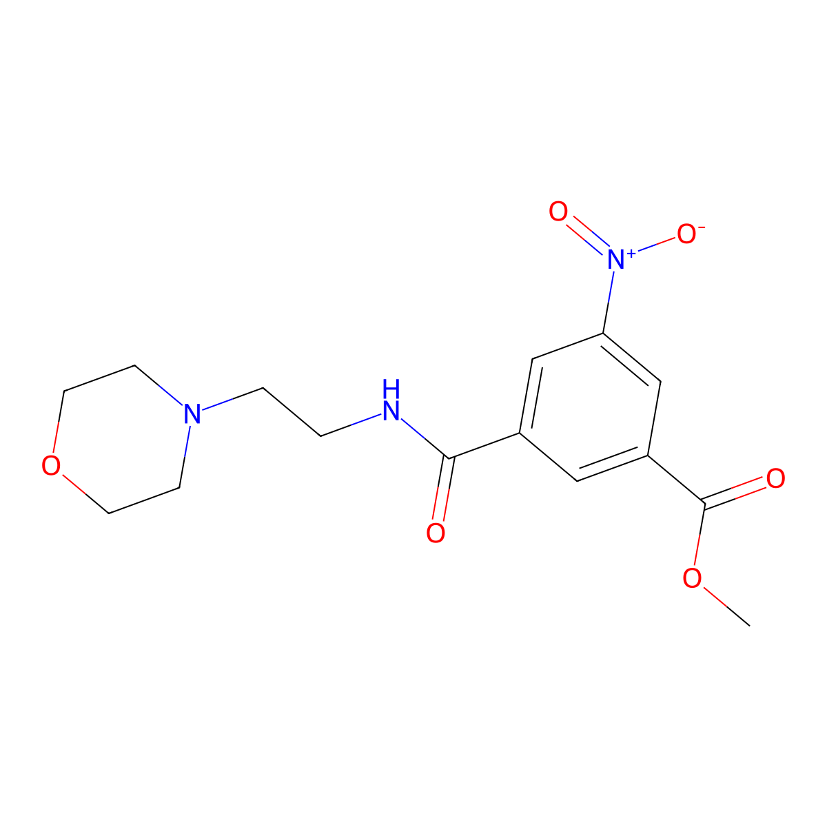 Methyl 3-{[2-(morpholin-4-yl)ethyl]carbamoyl}-5-nitrobenzoate molecular structure, CAS 348605-54-9