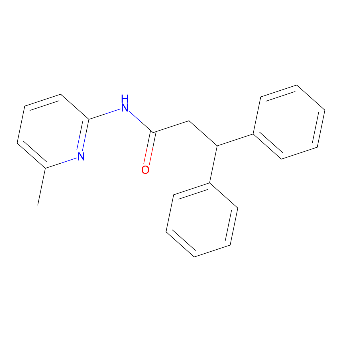N-(6-methylpyridin-2-yl)-3,3-diphenylpropanamide molecular structure, CAS 348607-52-3