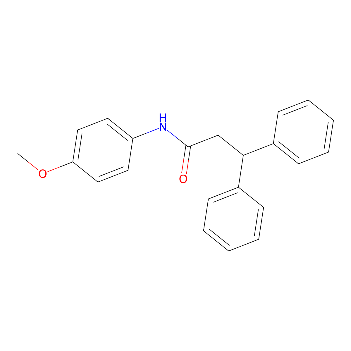 N-(4-methoxyphenyl)-3,3-diphenylpropanamide molecular structure, CAS 348607-68-1
