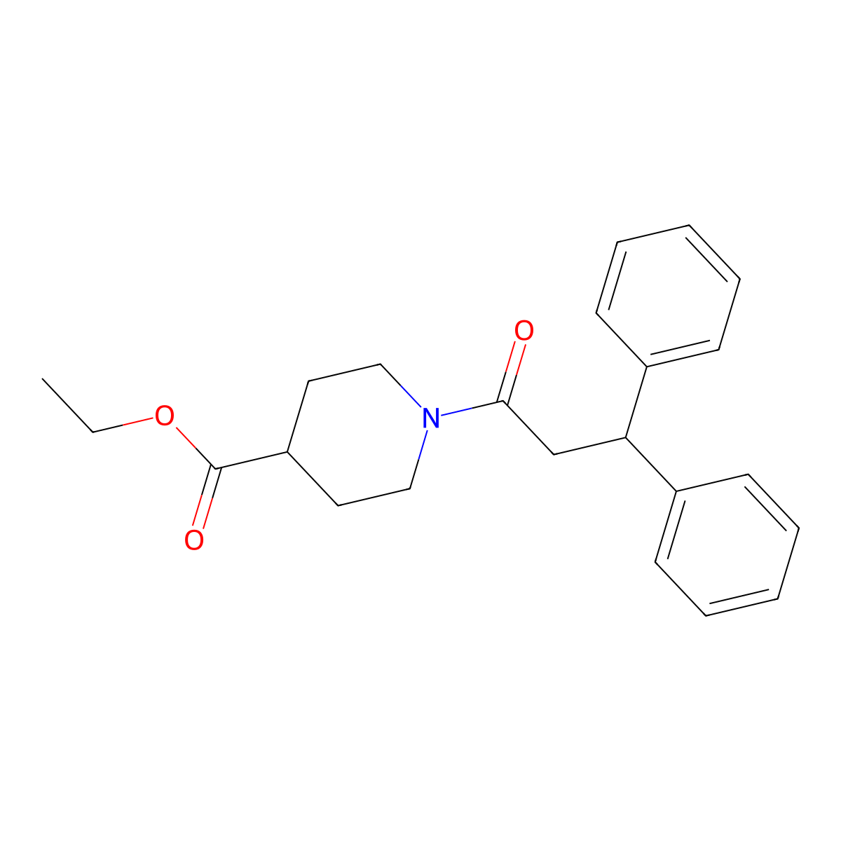 Ethyl 1-(3,3-diphenylpropanoyl)piperidine-4-carboxylate molecular structure, CAS 348607-81-8