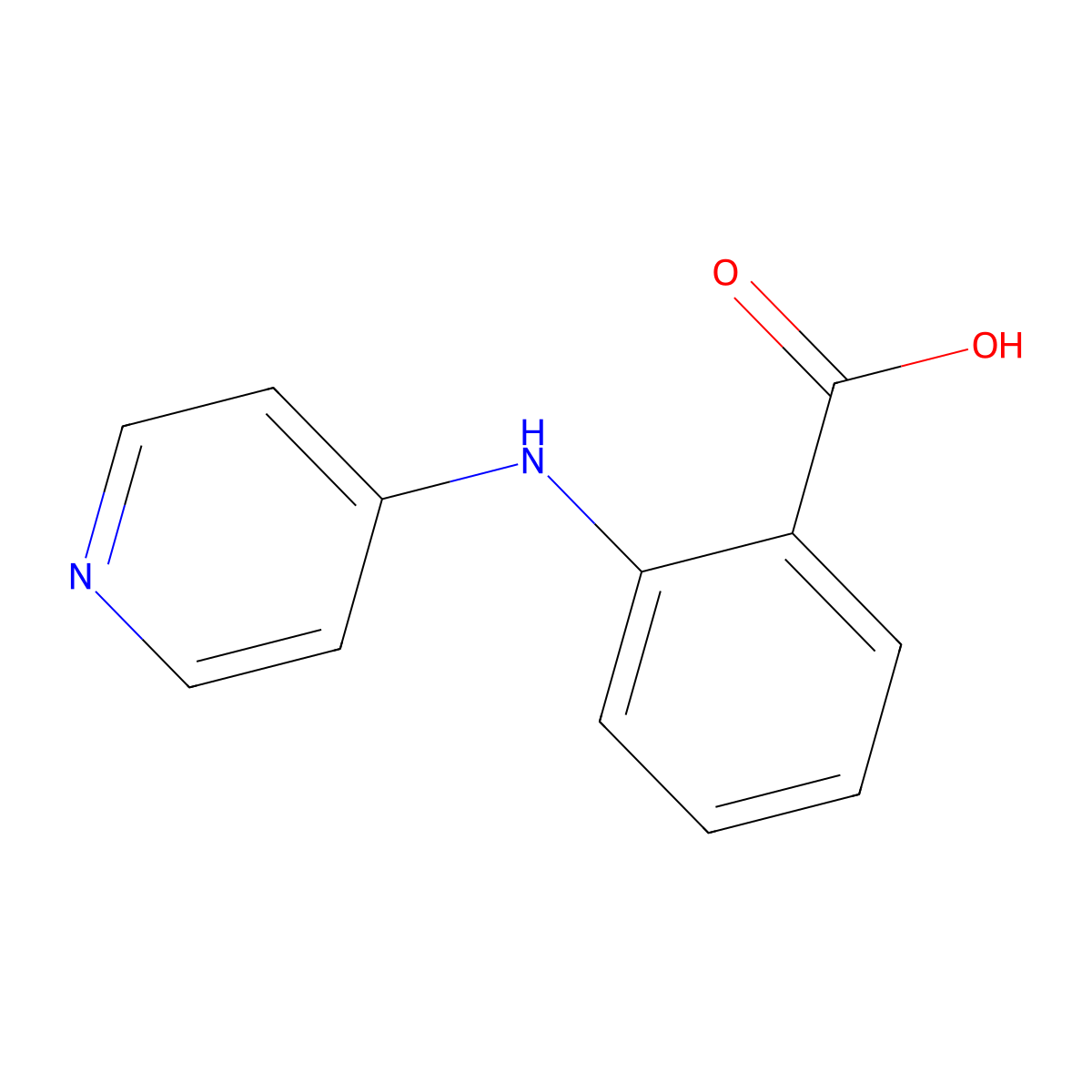 2-(4-Pyridylamino)benzoic acid molecular structure, CAS 34861-30-8