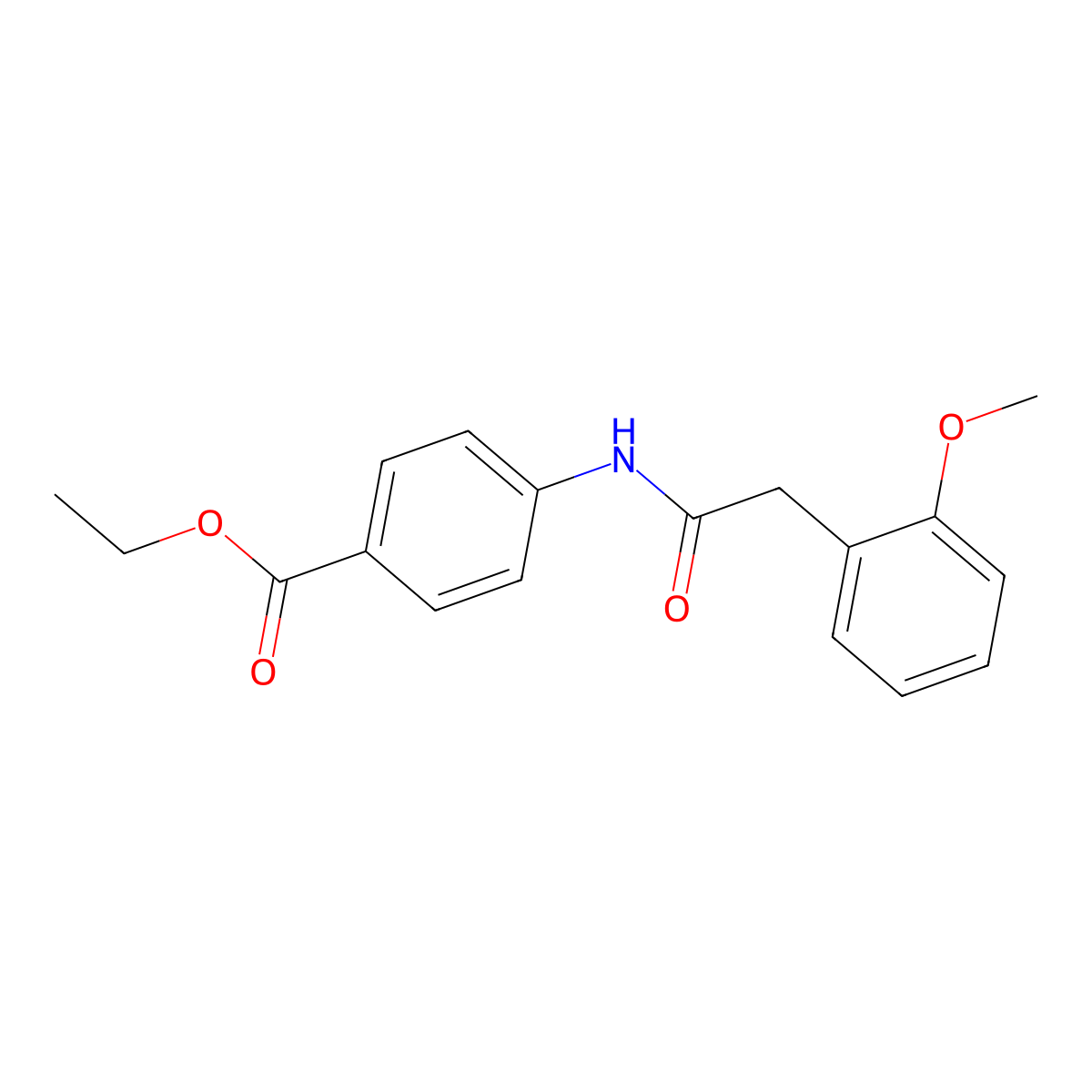 Ethyl 4-{[(2-methoxyphenyl)acetyl]amino}benzoate molecular structure, CAS 348610-71-9