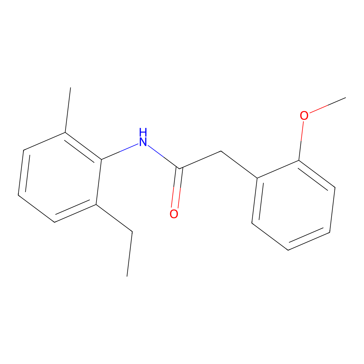 N-(2-ethyl-6-methylphenyl)-2-(2-methoxyphenyl)acetamide molecular structure, CAS 348610-88-8
