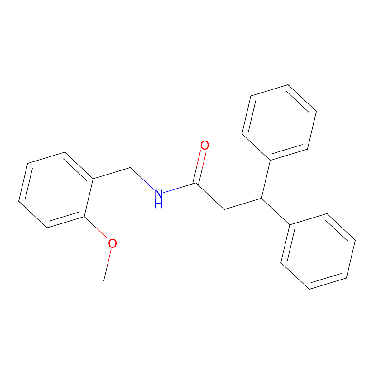 N-[(2-methoxyphenyl)methyl]-3,3-diphenylpropanamide molecular structure, CAS 348611-80-3