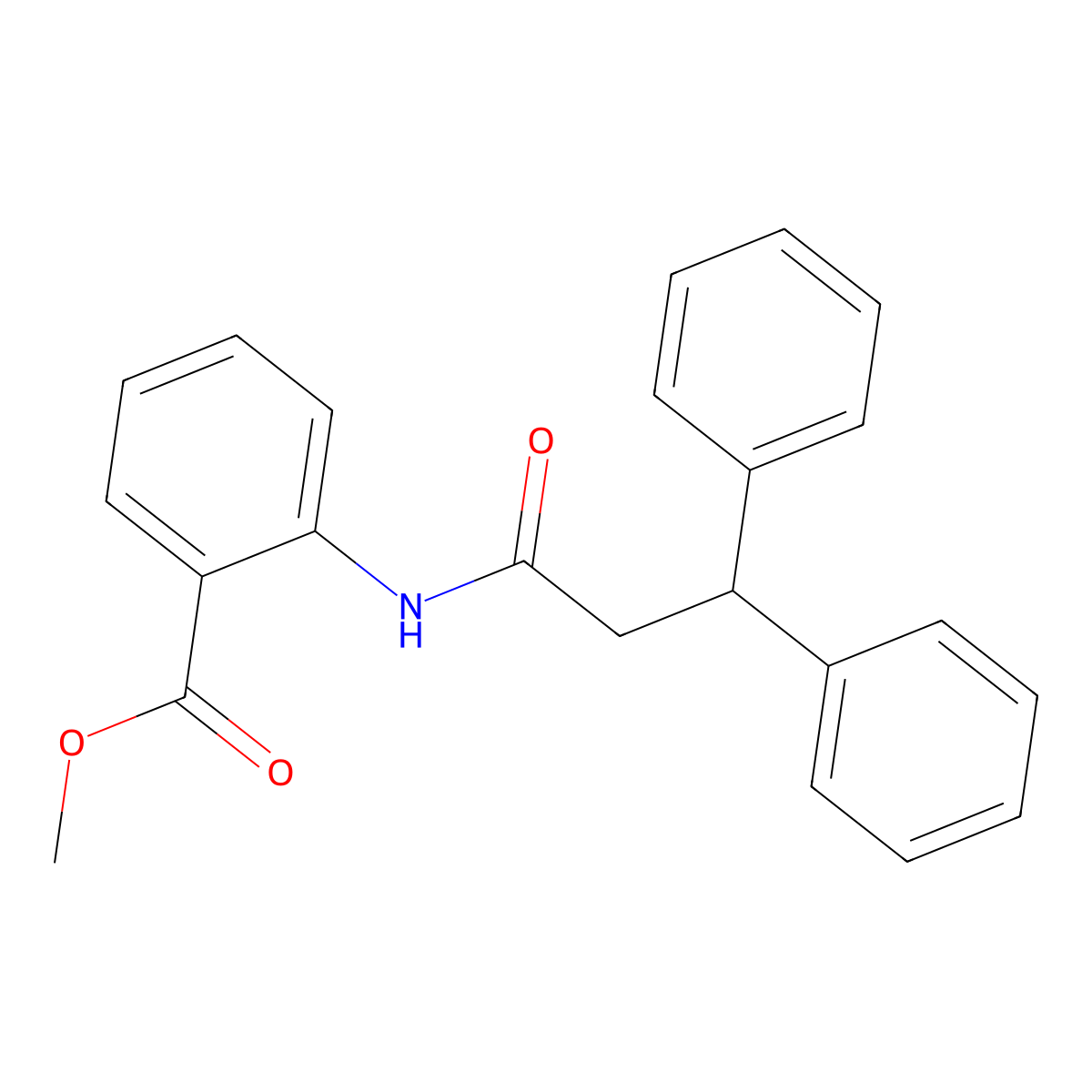 Methyl 2-(3,3-diphenylpropanoylamino)benzoate molecular structure, CAS 348611-82-5