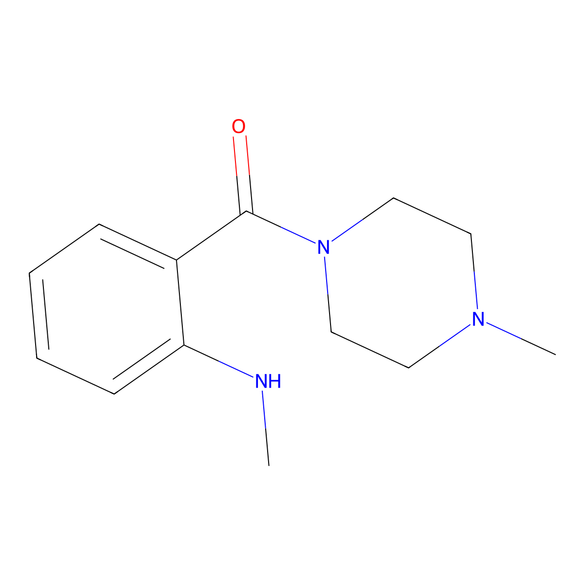 N-methyl-2-(4-methylpiperazine-1-carbonyl)aniline molecular structure, CAS 348612-46-4