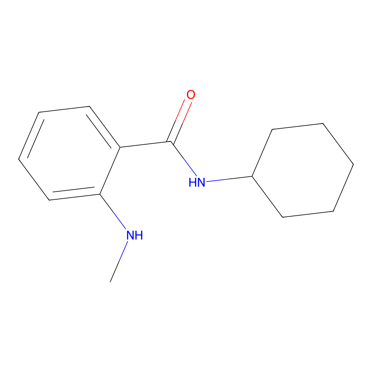 N-cyclohexyl-2-(methylamino)benzamide molecular structure, CAS 348612-65-7