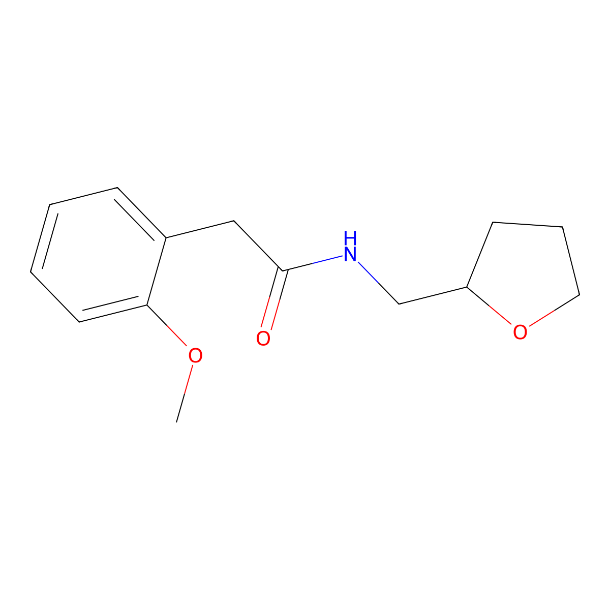 2-(2-methoxyphenyl)-N-(oxolan-2-ylmethyl)acetamide molecular structure, CAS 348613-13-8