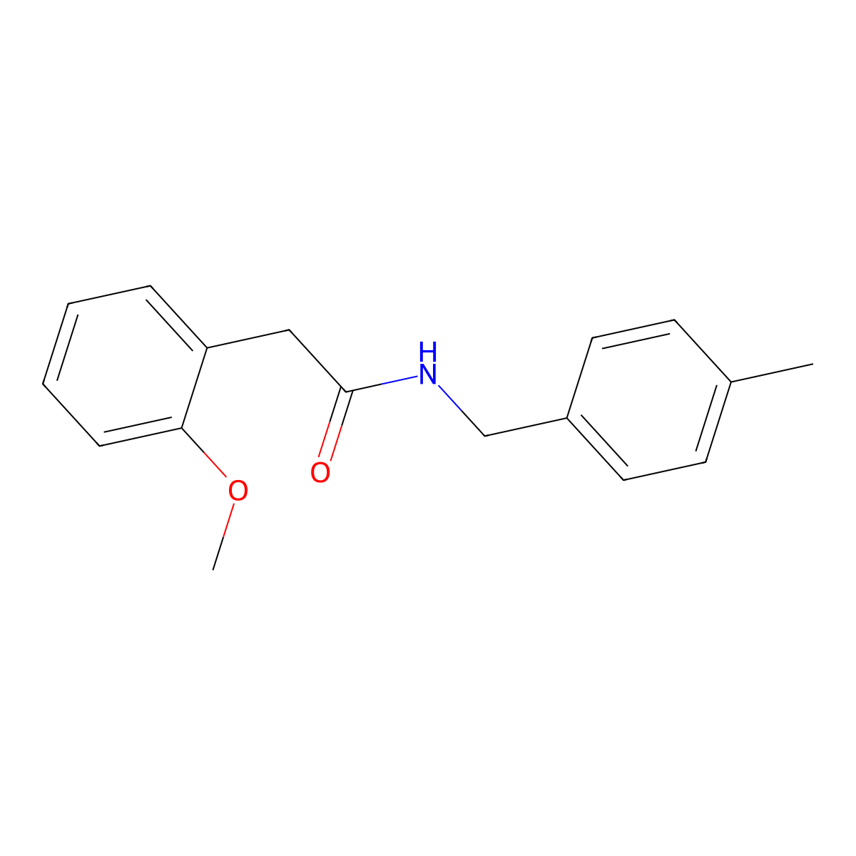 2-(2-methoxyphenyl)-N-[(4-methylphenyl)methyl]acetamide molecular structure, CAS 348613-19-4