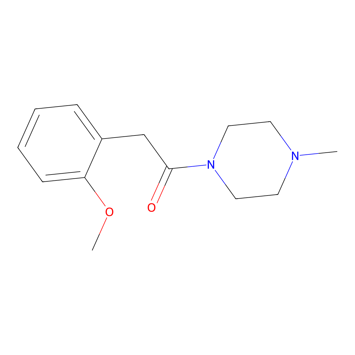 2-(2-Methoxyphenyl)-1-(4-methylpiperazin-1-yl)ethanone molecular structure, CAS 348613-47-8