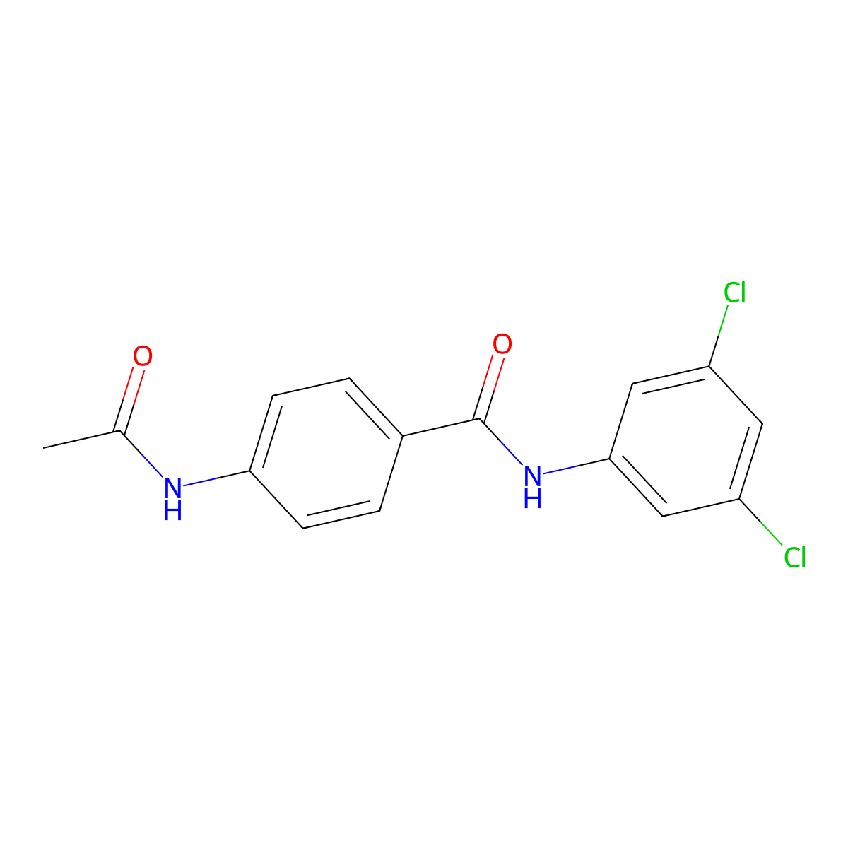 4-acetamido-N-(3,5-dichlorophenyl)benzamide molecular structure, CAS 348613-70-7