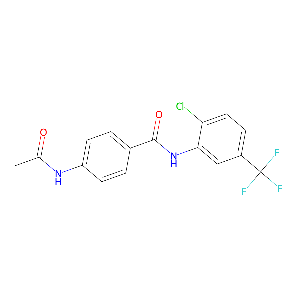 4-acetamido-N-[2-chloro-5-(trifluoromethyl)phenyl]benzamide molecular structure, CAS 348613-75-2