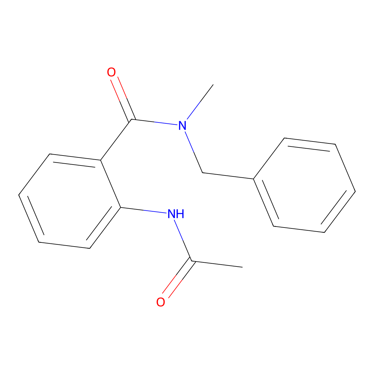 2-acetamido-N-benzyl-N-methylbenzamide molecular structure, CAS 348614-05-1