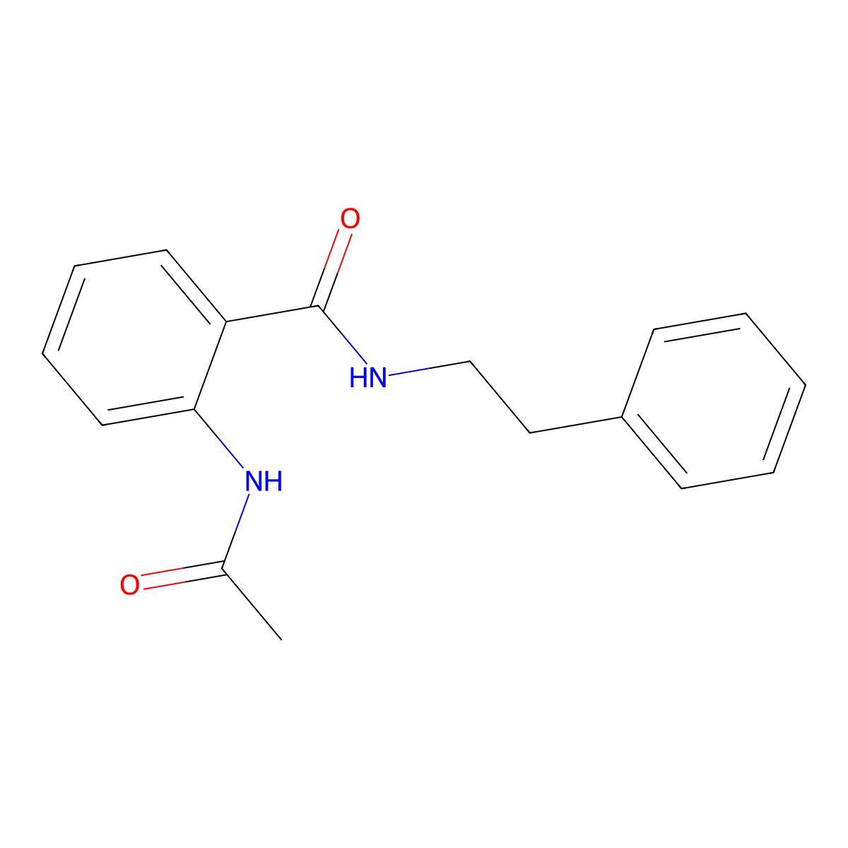 2-acetamido-N-(2-phenylethyl)benzamide molecular structure, CAS 348614-14-2