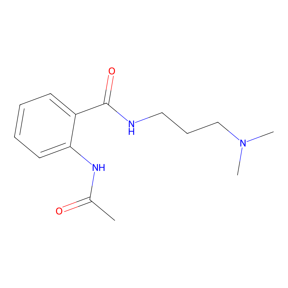2-acetamido-N-[3-(dimethylamino)propyl]benzamide molecular structure, CAS 348614-18-6