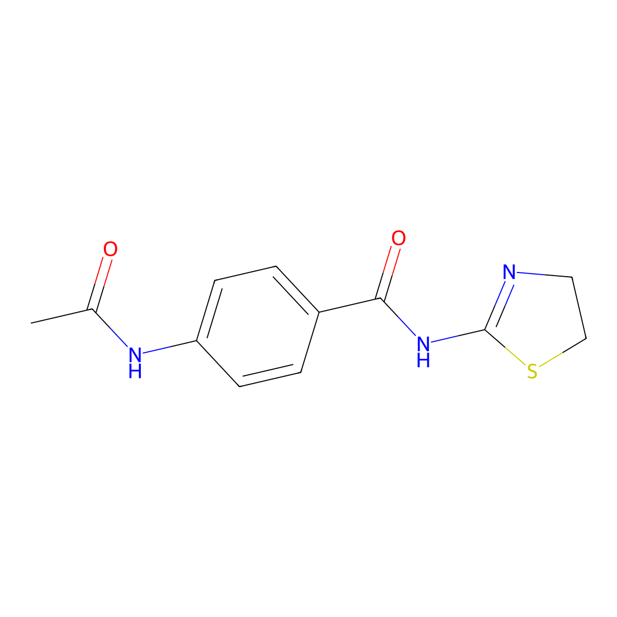 4-acetamido-N-(4,5-dihydro-1,3-thiazol-2-yl)benzamide molecular structure, CAS 348615-05-4