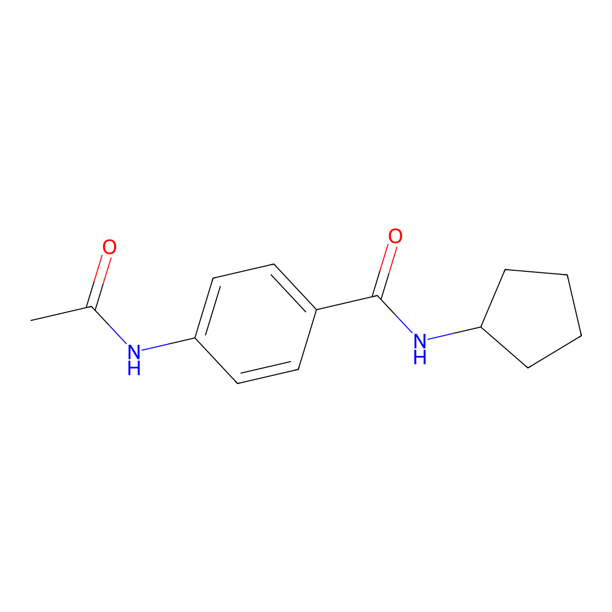 4-acetamido-N-cyclopentylbenzamide molecular structure, CAS 348615-16-7