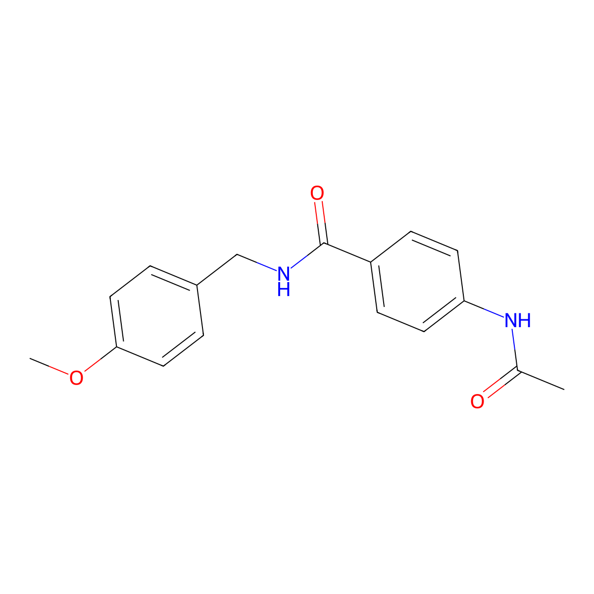 4-acetamido-N-[(4-methoxyphenyl)methyl]benzamide molecular structure, CAS 348615-24-7