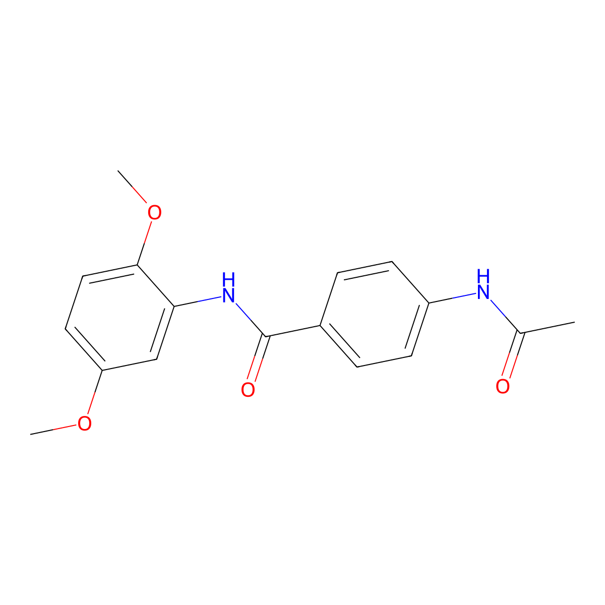 4-acetamido-N-(2,5-dimethoxyphenyl)benzamide molecular structure, CAS 348615-27-0