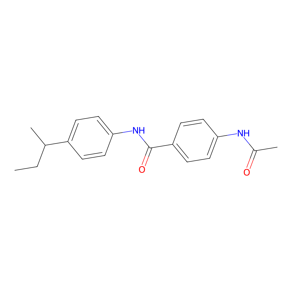 4-(acetylamino)-N-[4-(butan-2-yl)phenyl]benzamide molecular structure, CAS 348615-36-1