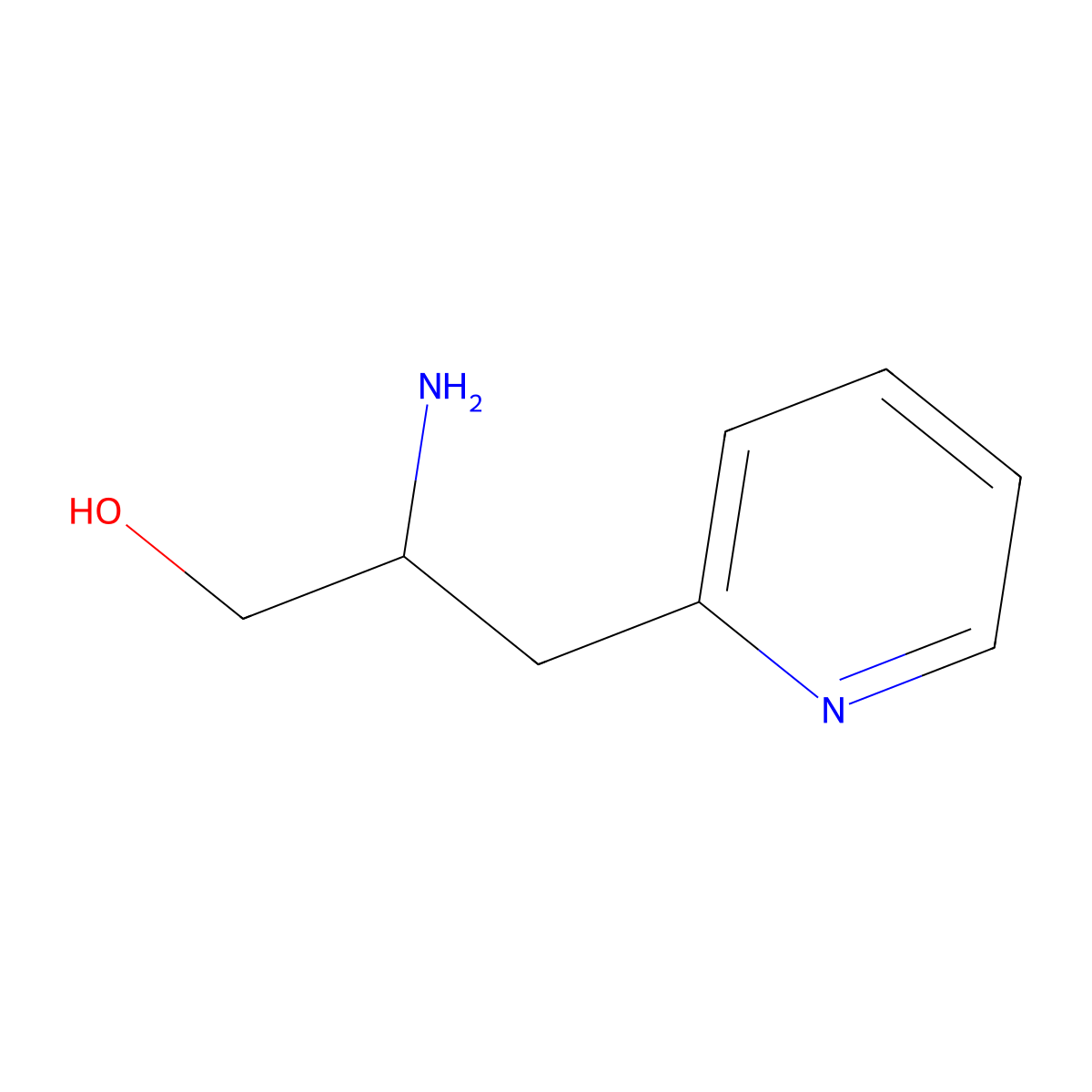 2-Amino-3-(pyridin-2-yl)propan-1-ol molecular structure, CAS 348619-79-4