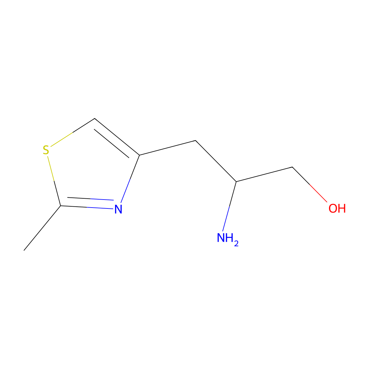 2-Amino-3-(2-methylthiazol-4-yl)propan-1-ol molecular structure, CAS 348619-82-9