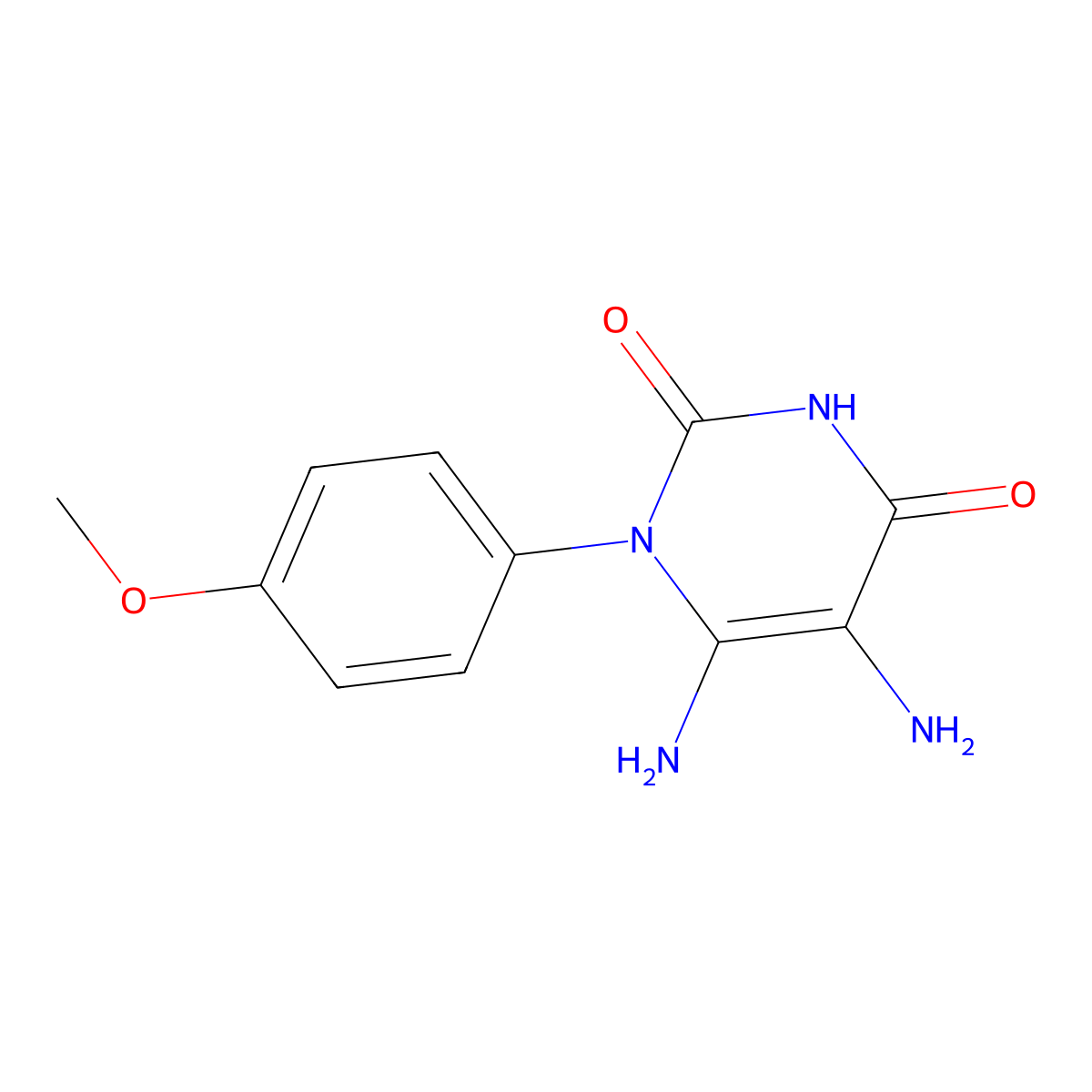 5,6-diamino-1-(4-methoxyphenyl)pyrimidine-2,4(1H,3H)-dione molecular structure, CAS 348621-25-0