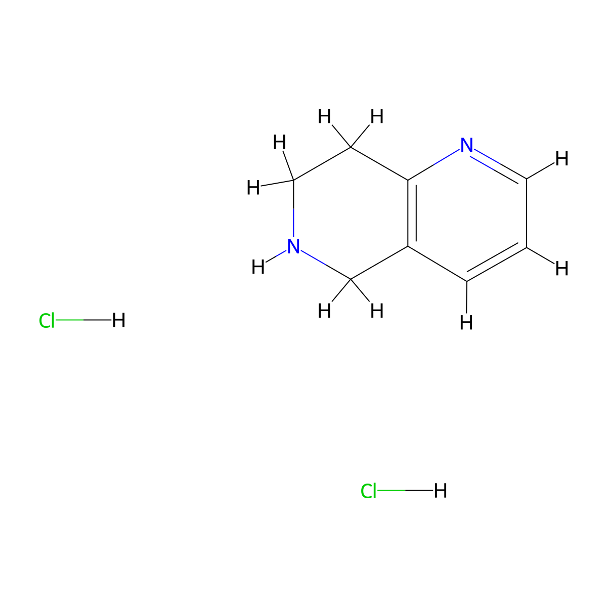 5,6,7,8-Tetrahydro-1,6-naphthyridine dihydrochloride molecular structure, CAS 348623-30-3