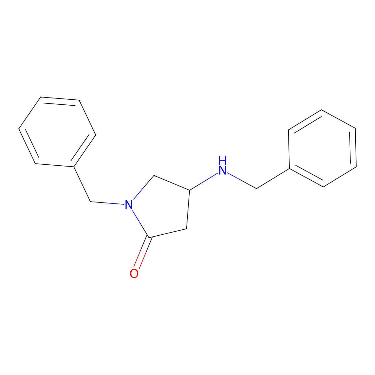 1-Benzyl-4-(benzylamino)pyrrolidin-2-one molecular structure, CAS 348636-05-5