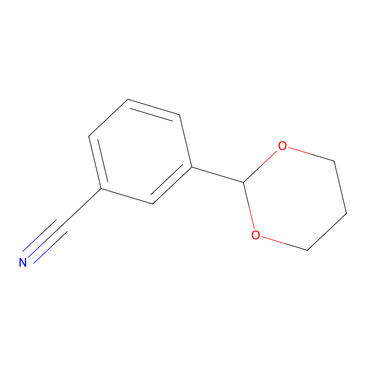 Benzonitrile, 3-(1,3-dioxan-2-yl)-(9CI) molecular structure, CAS 348637-28-5