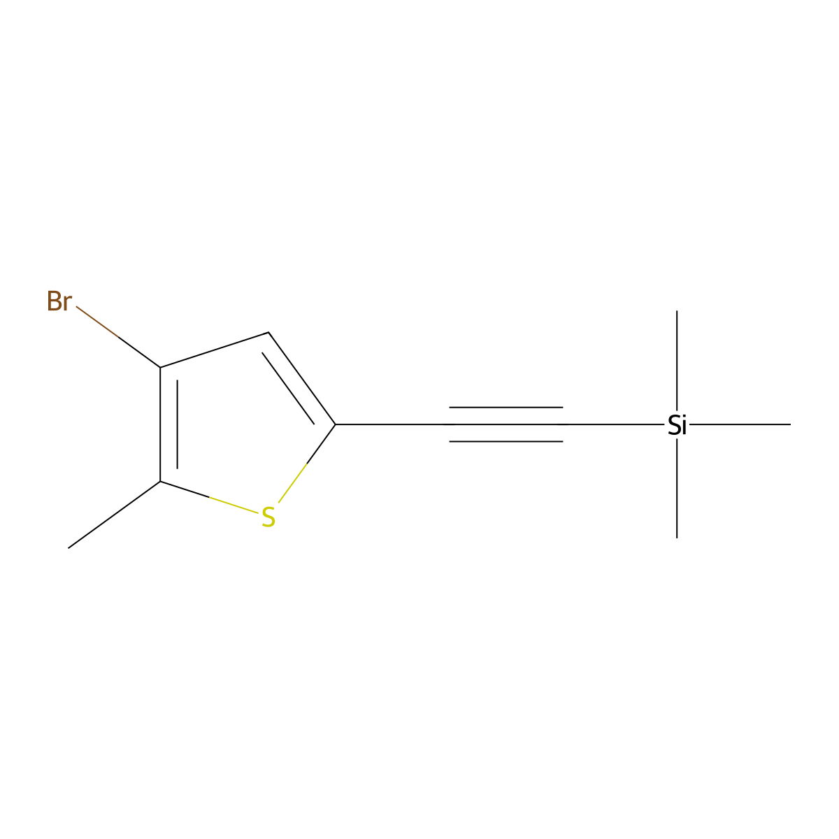 3-Bromo-2-methyl-5-trimethylsilylethynylthiophene molecular structure, CAS 348639-14-5