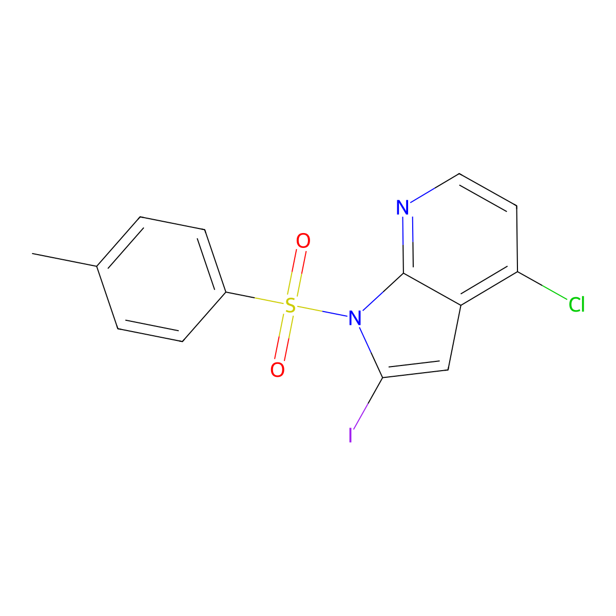 N-Tosyl-4-chloro-2-iodo-7-azaindole molecular structure, CAS 348640-26-6