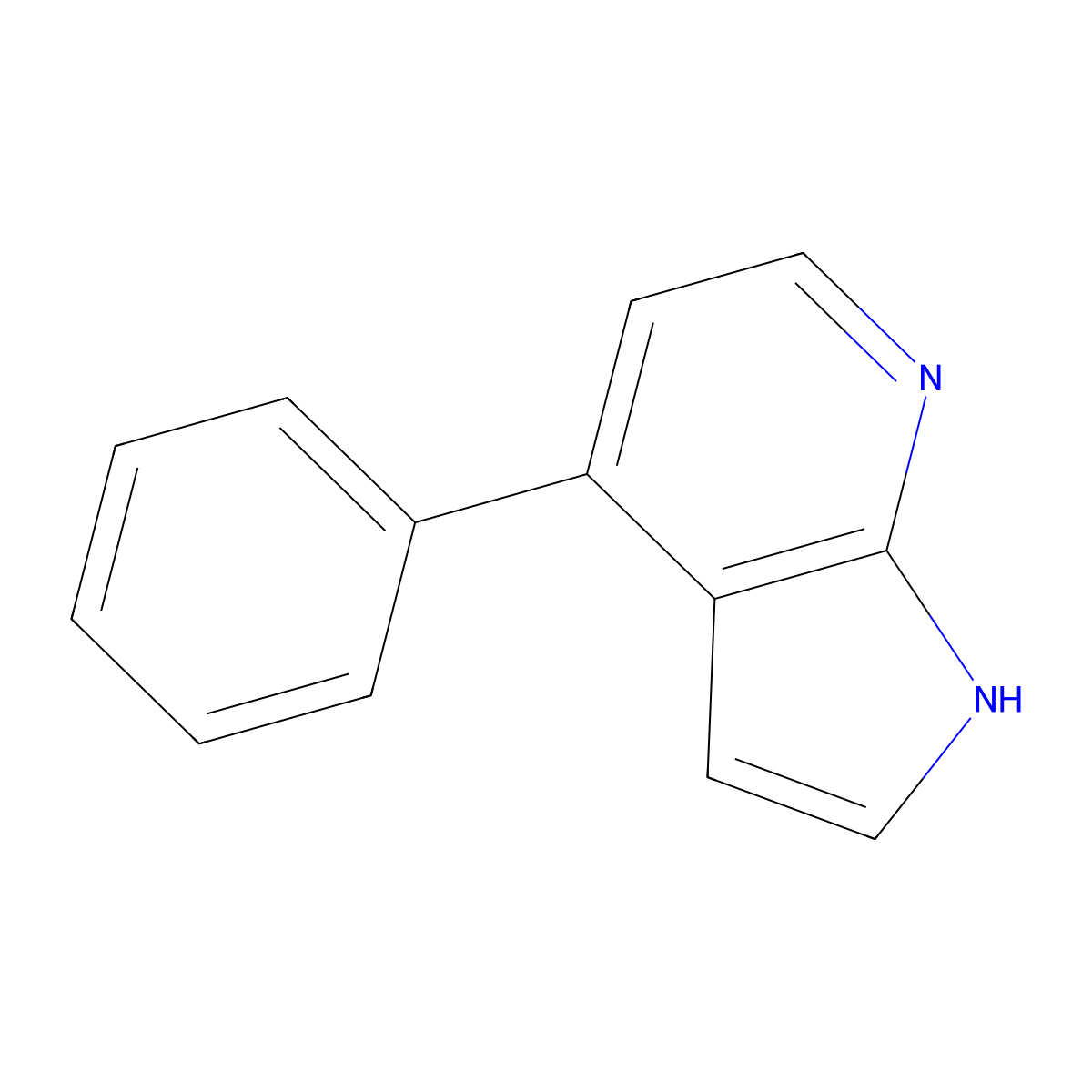 4-phenyl-1H-pyrrolo[2,3-b]pyridine molecular structure, CAS 348640-54-0
