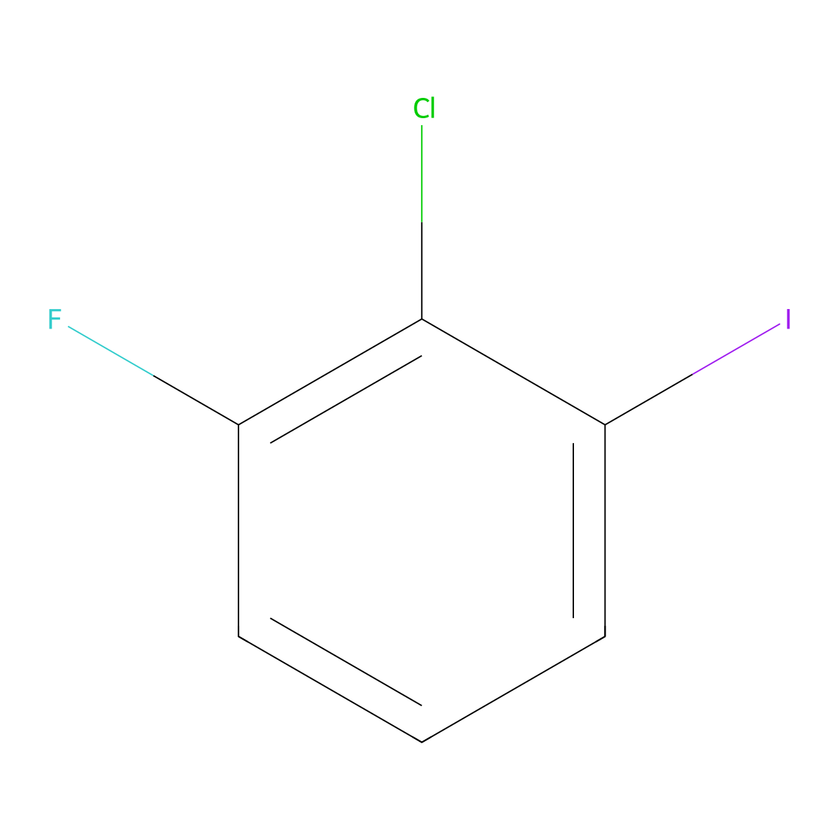 2-Chloro-3-fluoroiodobenzene molecular structure, CAS 348642-49-9