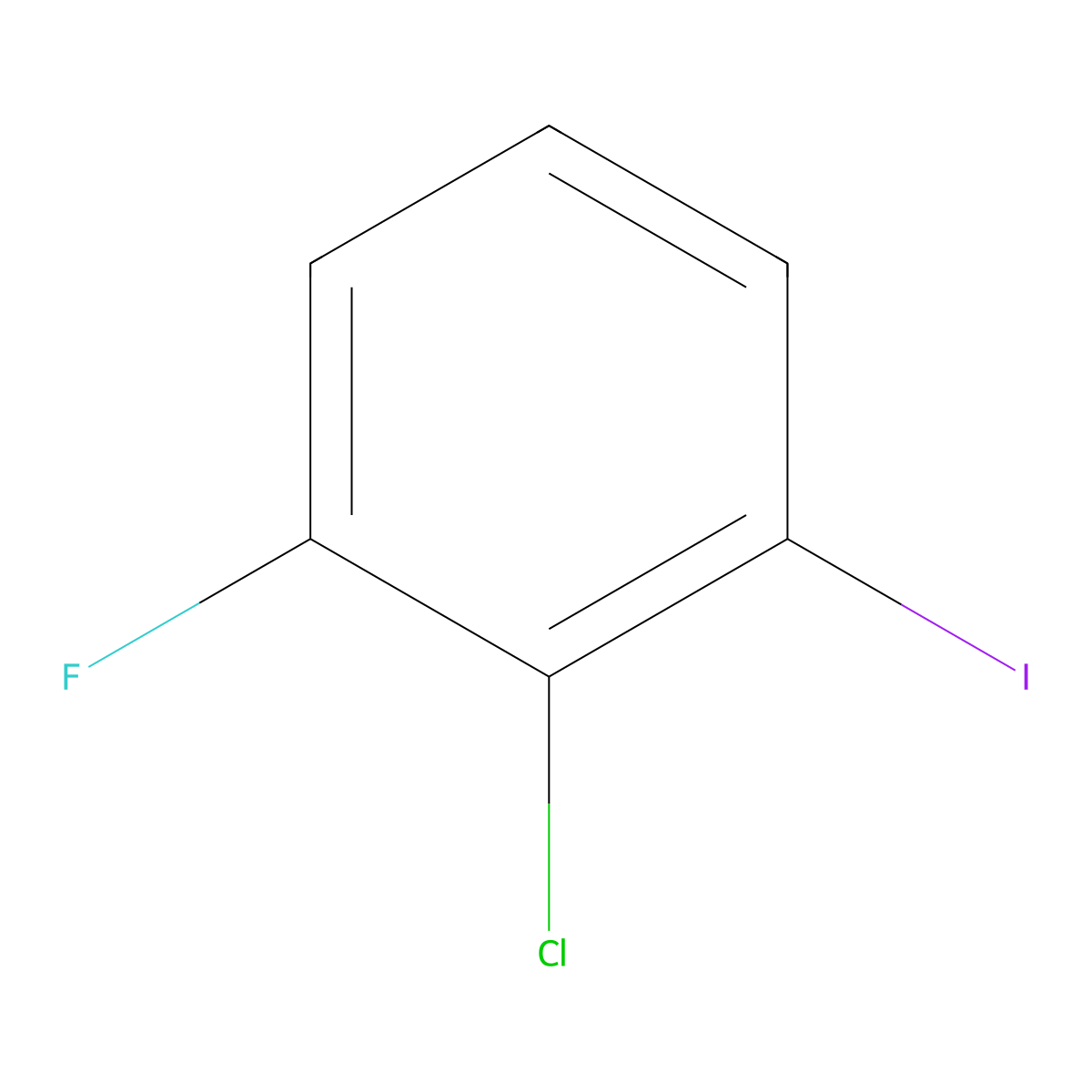 2-Chloro-3-fluoroiodobenzene molecular structure, CAS 348642-49-9