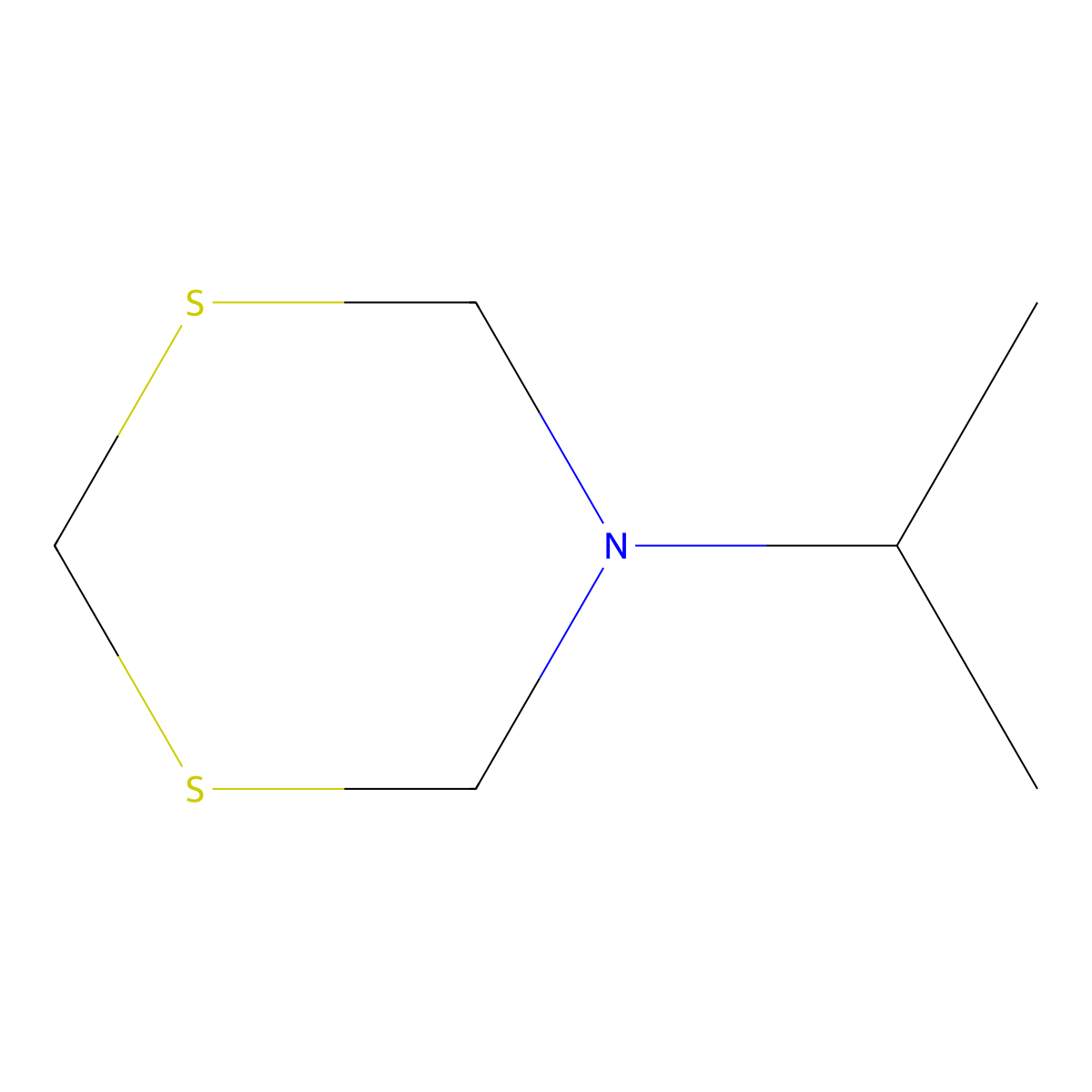 5-Propan-2-yl-1,3,5-dithiazinane molecular structure, CAS 34866-41-6