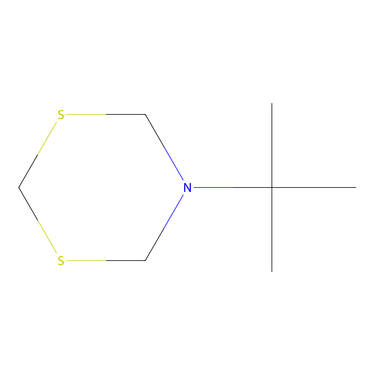 5-(1,1-Dimethylethyl)dihydro-4H-1,3,5-dithiazine molecular structure, CAS 34866-42-7