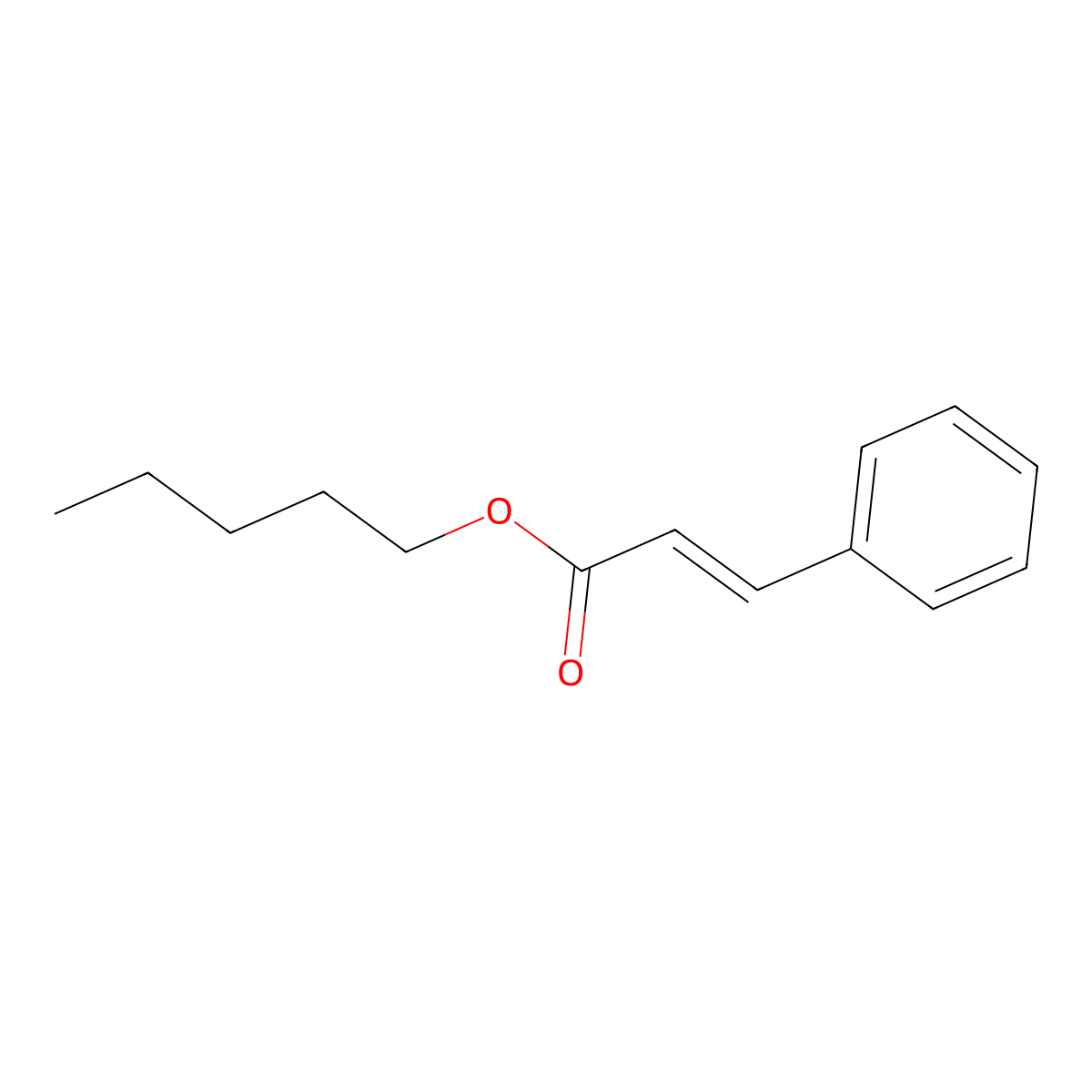 2-Propenoic acid, 3-phenyl-, pentyl ester molecular structure, CAS 3487-99-8