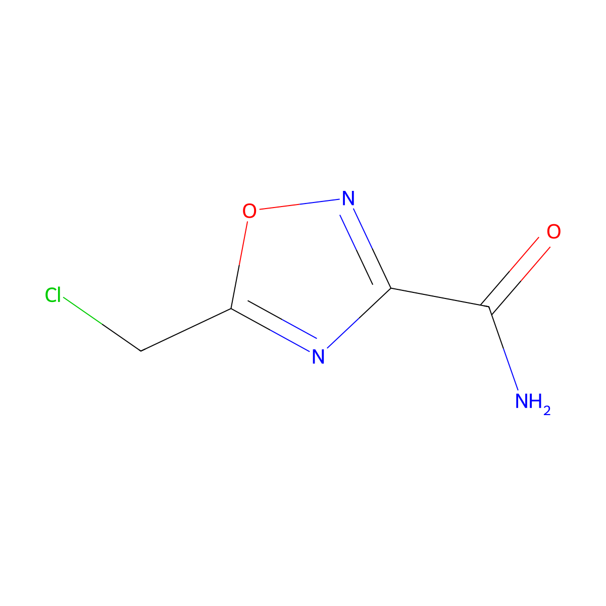 5-(Chloromethyl)-1,2,4-oxadiazole-3-carboxamide molecular structure, CAS 34879-29-3