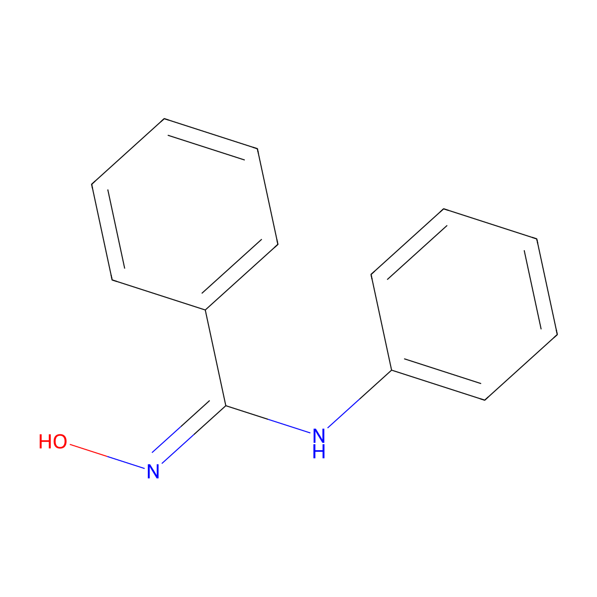N'-Hydroxy-N-phenylbenzenecarboximidamide molecular structure, CAS 3488-57-1