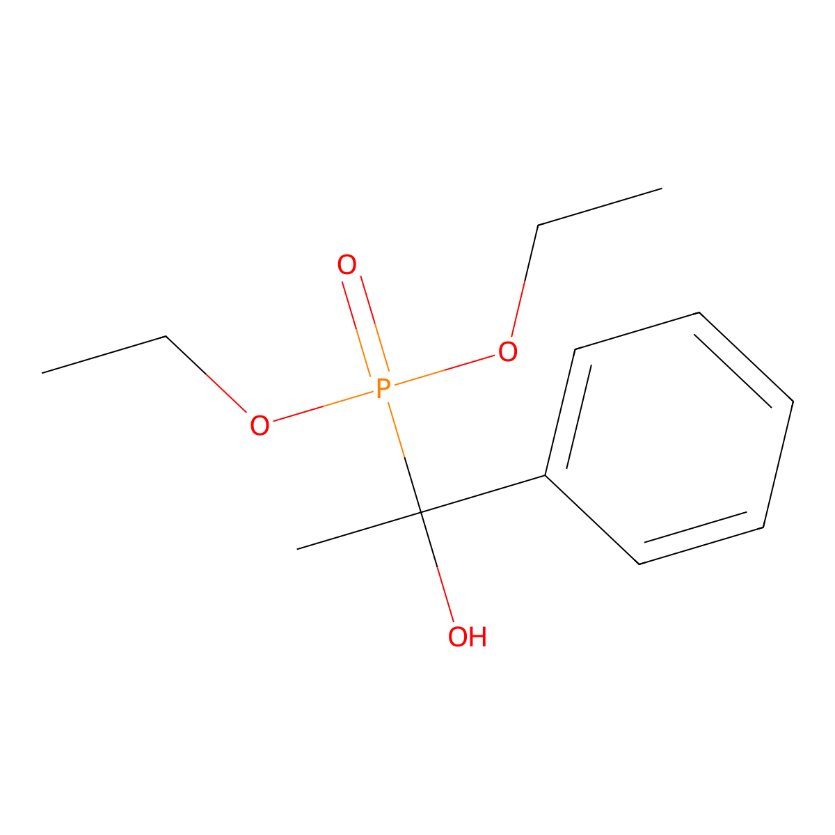 Phosphonic acid, (1-hydroxy-1-phenylethyl)-, diethyl ester molecular structure, CAS 34881-11-3