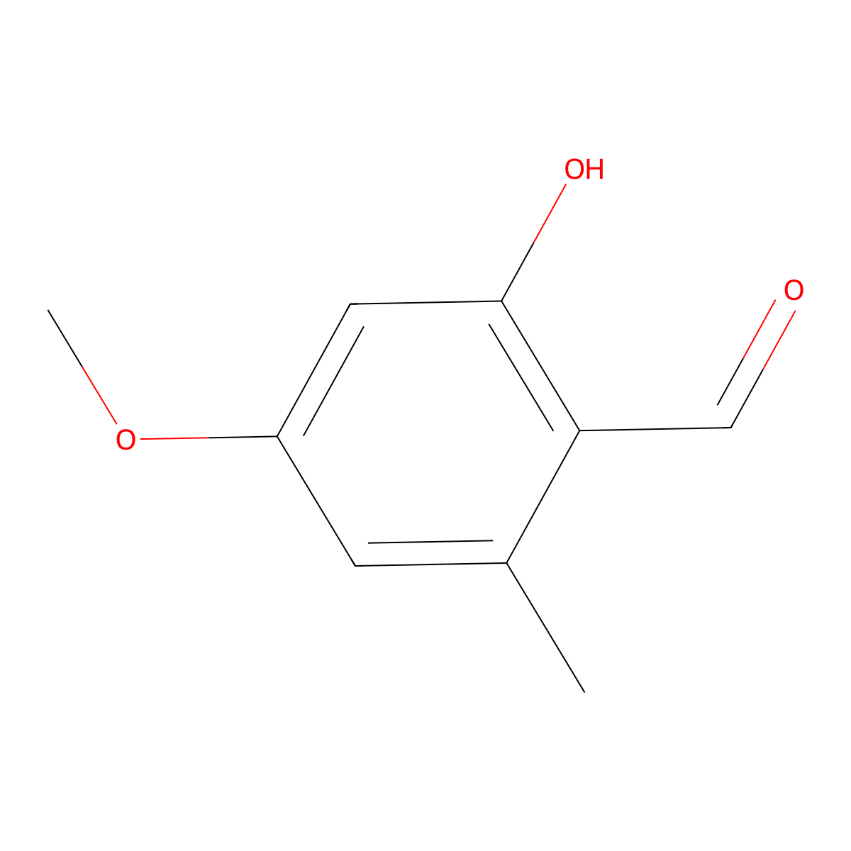 2-Hydroxy-4-methoxy-6-methylbenzaldehyde molecular structure, CAS 34883-08-4